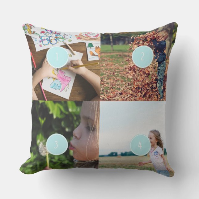 Add Your Own Photos Customisable 4 images Cushion (Front)