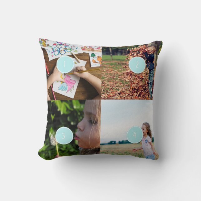 Add Your Own Photos Customisable 4 images Cushion (Front)