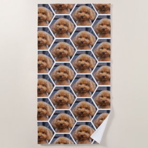 Add Your Own Photos Hexagon Collage Custom Beach Towel