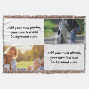 Add your own photos, text and  background throw pi blanket