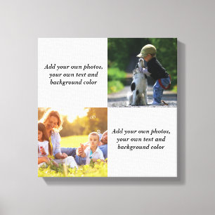 Add your own photos, text and background throw pi canvas print