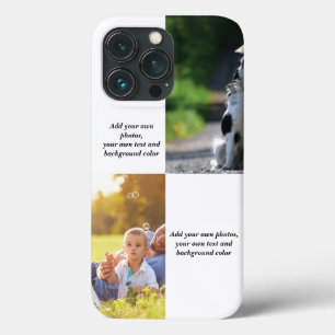 Add your own photos, text and  background throw pi iPhone 13 pro case