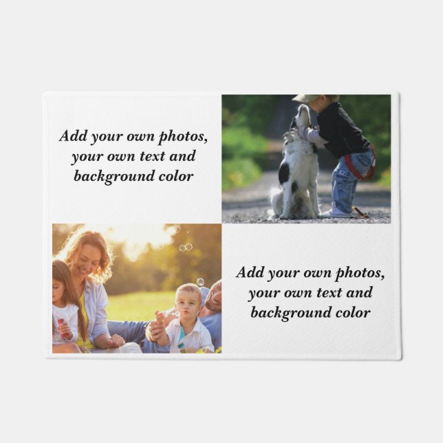 Add your own photos, text and  background throw pi doormat (Front)