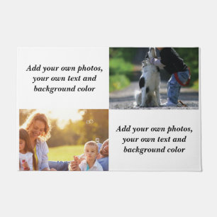 Add your own photos, text and  background throw pi doormat