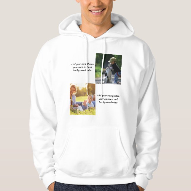 Add your own photos, text and  background throw pi hoodie (Front)