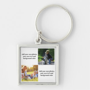 Add your own photos, text and  background throw pi key ring