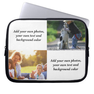 Add your own photos, text and  background throw pi laptop sleeve