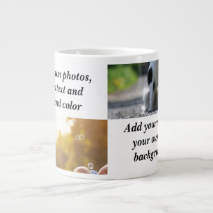 Add your own photos, text and background throw pi large coffee mug
