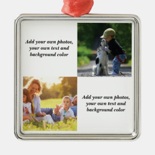 Add your own photos, text and background throw pi metal tree decoration