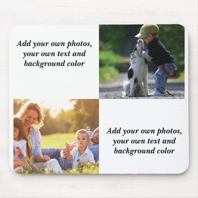 Add your own photos, text and  background throw pi mouse mat (Front)