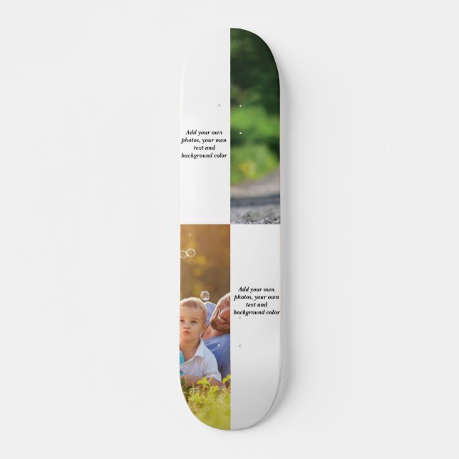 Add your own photos, text and  background throw pi skateboard (Front)
