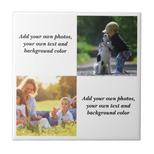 Add your own photos, text and  background throw pi tile