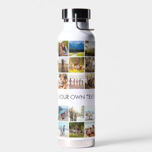Add Your Own Picture Personalized 35 Photo Collage Water Bottle