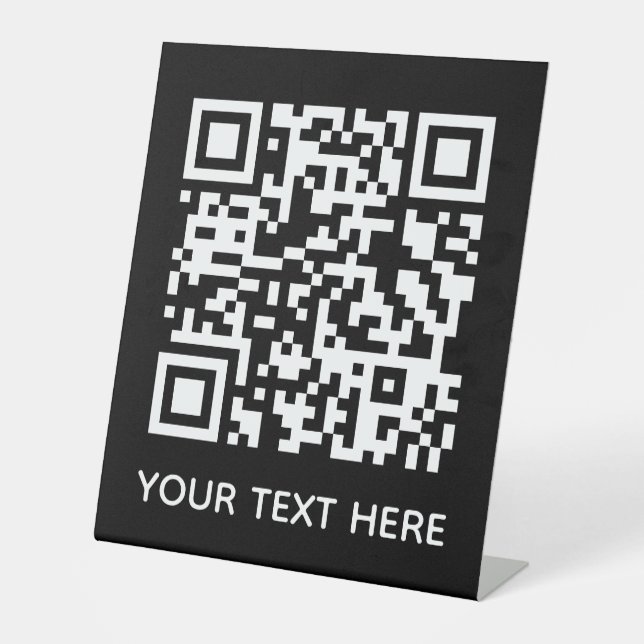 Add your own QR Code text Scan menu link Pedestal  Pedestal Sign (Front)