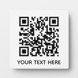 Add your own QR Code text Scan menu link  Plaque