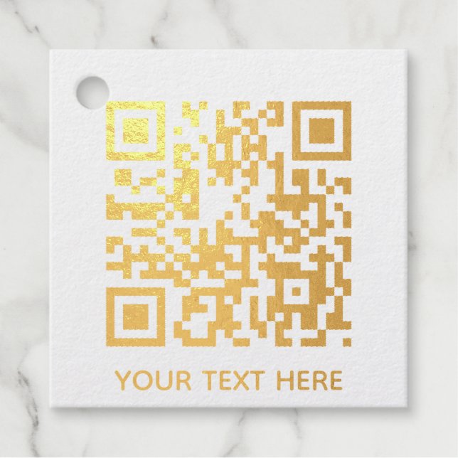 Add your own QR Code text Scan Minimal Simple Favour Tags (Front)