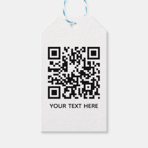 Add your own QR Code text Scan Minimal Simple  Gift Tags