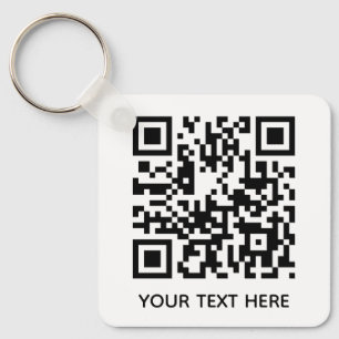Add your own QR Code text Scan Minimal Simple Key Ring