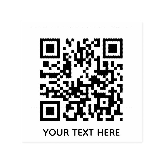 Add your own QR Code text Scan Minimal Simple  Self-inking Stamp (Design)