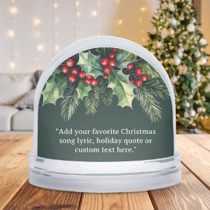 Add Your Own Quote Christmas Botanical Floral Snowglobe