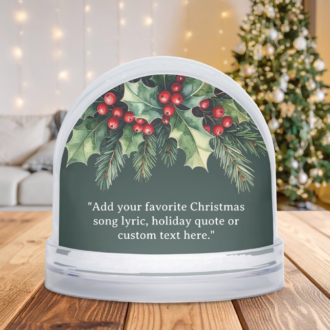 Add Your Own Quote Christmas Botanical Floral Snowglobe (Creator Uploaded)