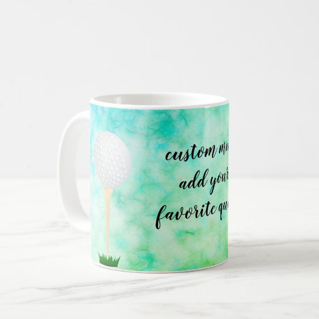 add your own quote custom mug golf balll design (Front Left)
