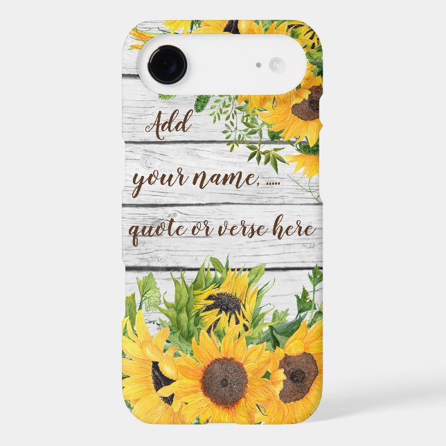 Add Your Own Quote, Name, Verse Rustic Sunflowers Case-Mate iPhone Case (Back)