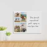 Add Your Own Quote Photo Collage Faux Canvas Print<br><div class="desc">Create your own custom quote and photo collage wall art. Features 6 of your pictures in a simple grid pattern. Add your personalised text in modern calligraphy script typography.</div>