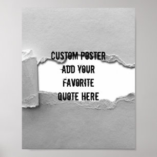add your own quote poster gray and white