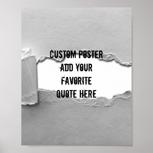 add your own quote poster gray and white (Front)