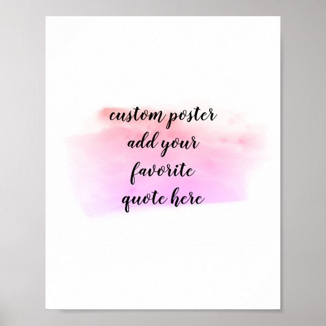 add your own quote poster watercolor design (Front)