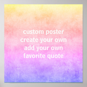 add your own quote  watercolor pink and purple poster