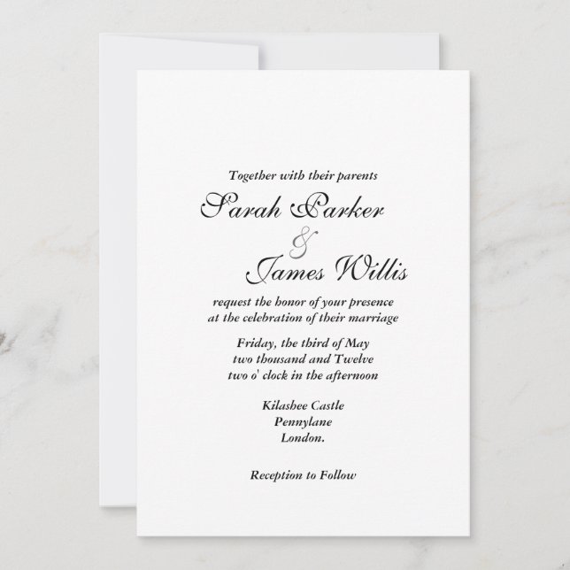 Add your own ribbon Wedding invite (Front)