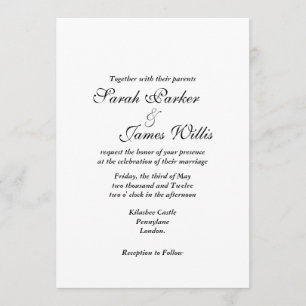 Add your own ribbon Wedding invite