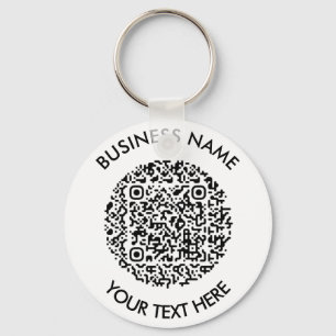 Add your own round QR Code Scan Minimal Simple  Key Ring