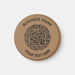 Add your own round QR Code Scan Minimal Simple Magnet