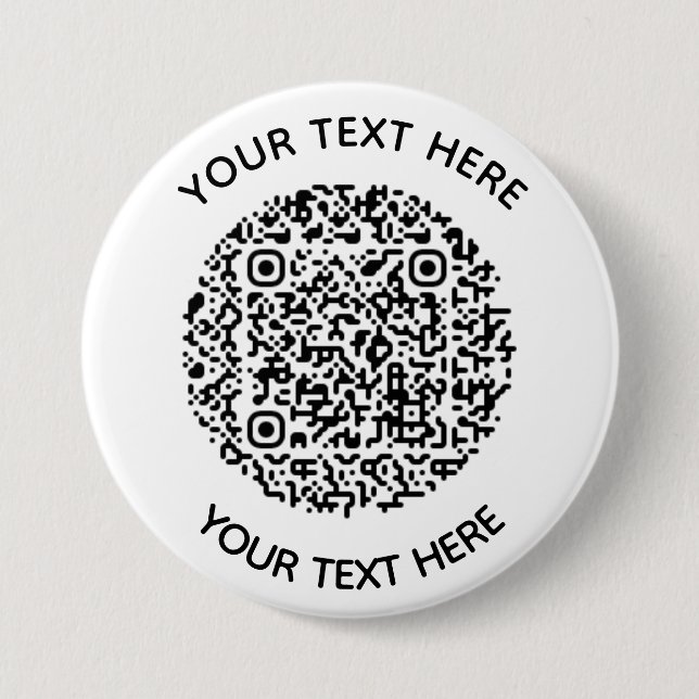Add your own round QR Code text Scan Minimal  7.5 Cm Round Badge (Front)