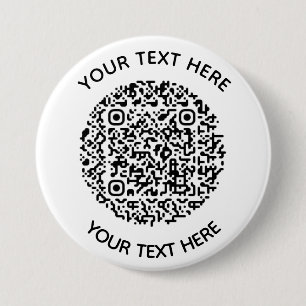 Add your own round QR Code text Scan Minimal  7.5 Cm Round Badge