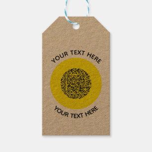 Add your own round QR Code text Scan Minimal  Gift Tags