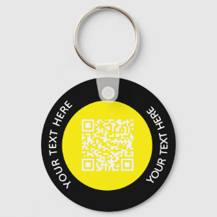 Add your own round QR Code text Scan Minimal  Key Ring