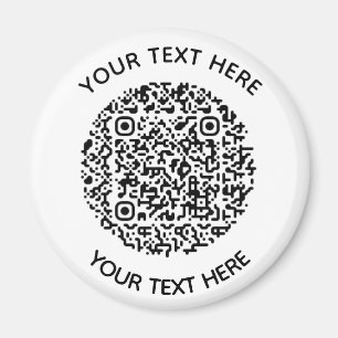 Add your own round QR Code text Scan Minimal  Magnet