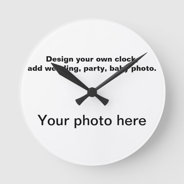 Add your own special photo to this wall clock. round clock (Front)
