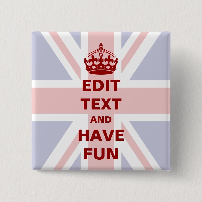 Add your own text! 15 cm square badge (Front)