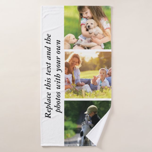 Add your own text and pics  bath towel (Bath Towel)