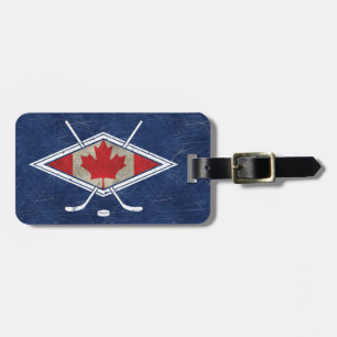 Add Your Own Text Canada Flag Hockey Luggage Tag