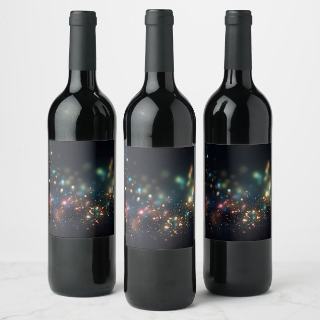 Add Your Own Text - Colourful Glitter Wine Label (Bottles)