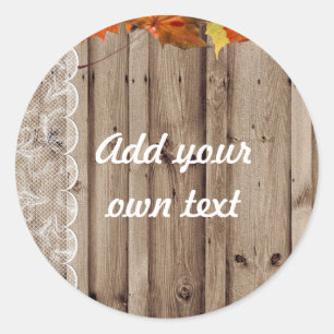 Add your own text Fall Invite Classic Round Sticker
