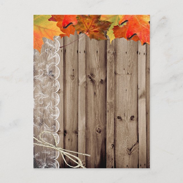 Add your own text Fall Invite Postcard (Front)