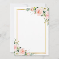 add your own text gold frame blush floral wedding