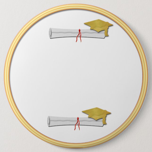 Add Your Own Text Gold Graduation Button (Front)